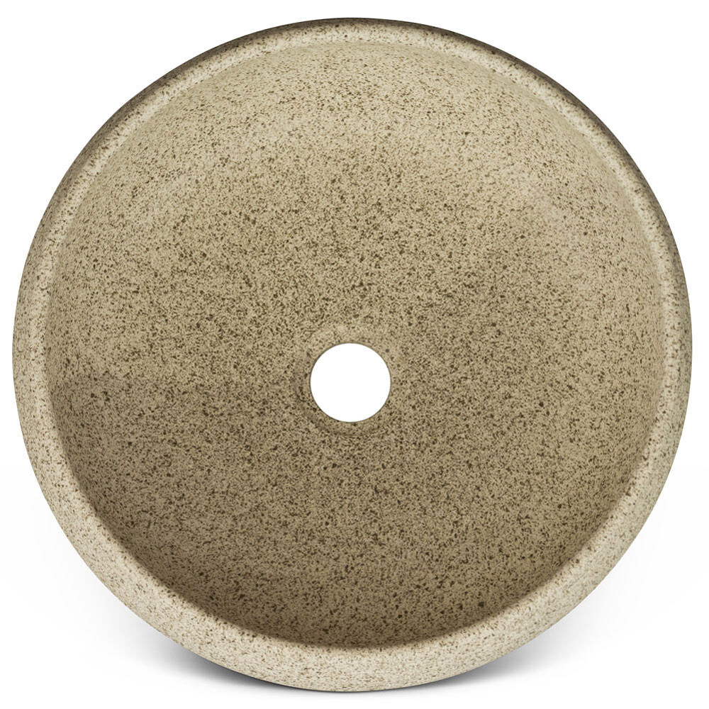 US Seller – 15in Off White Modern Oriental Porcelain Basin