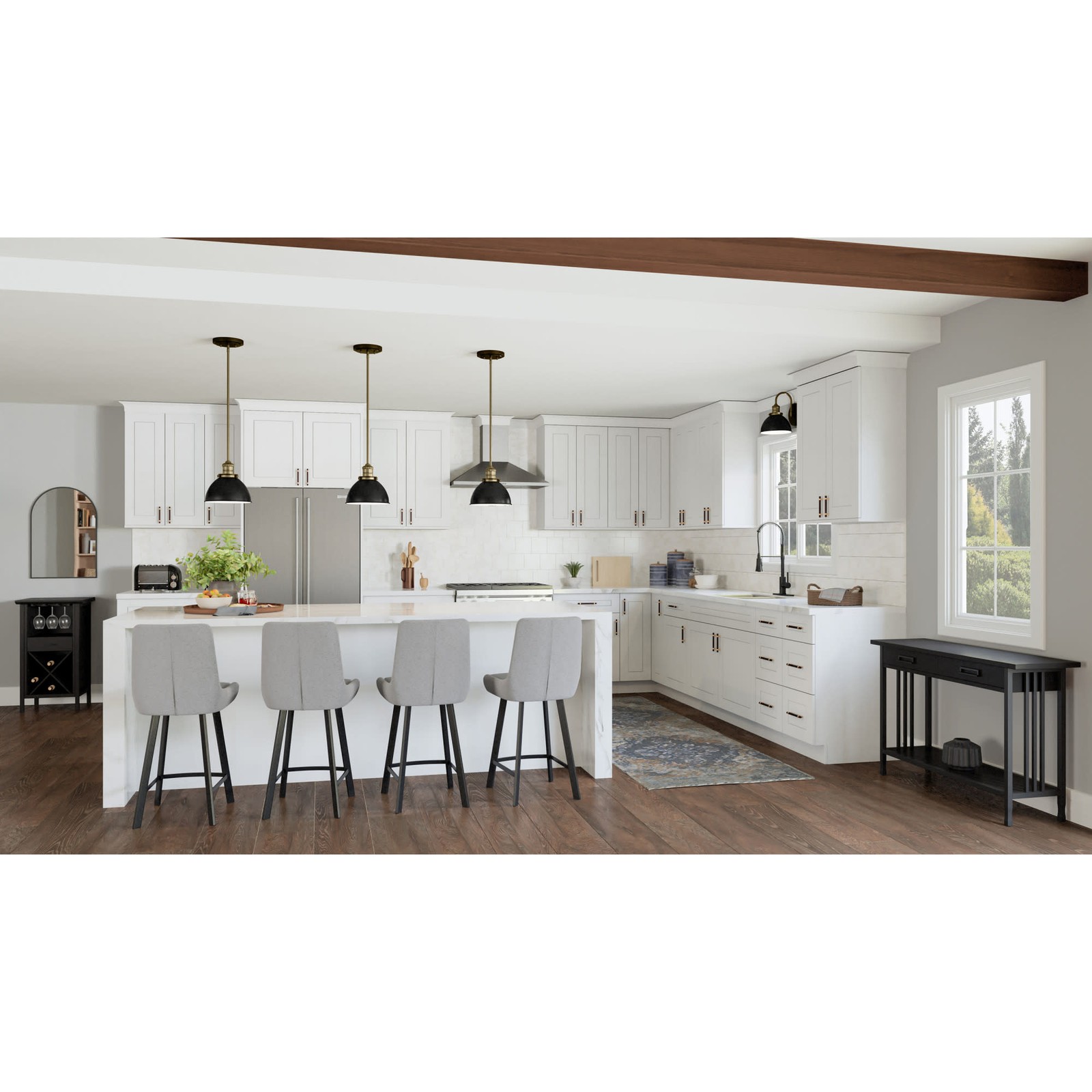 Design House 561415 Brookings 42″W x 34-1/2″H Double Door Base – White
