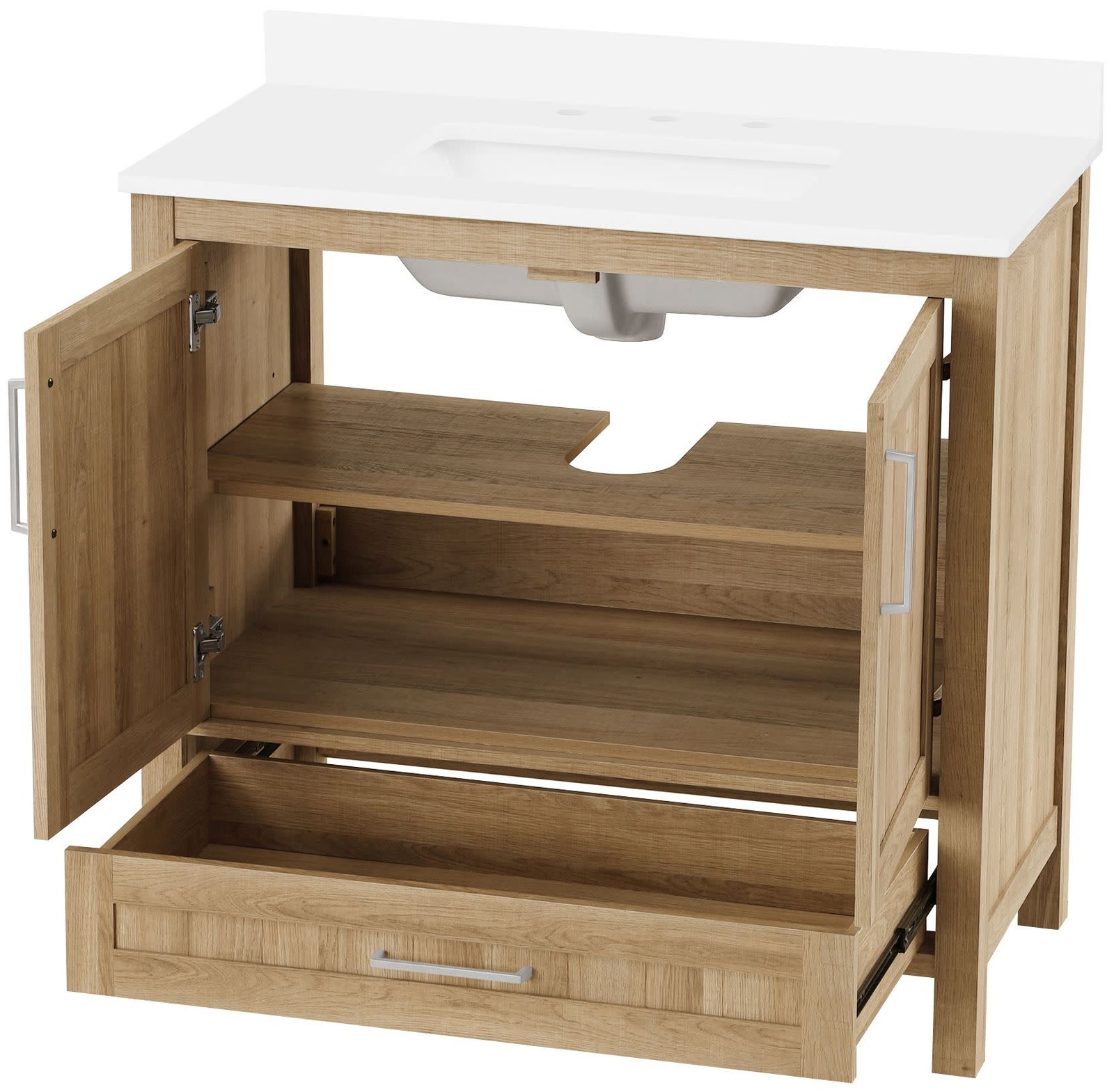Ove Decors Kansas 36 Kansas 36″ – White Oak / Cultured Marble Top