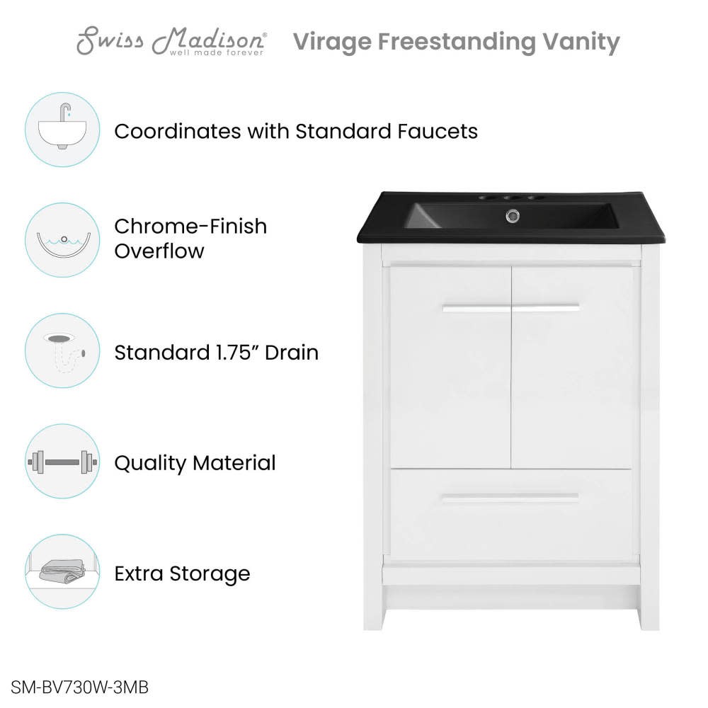 Swiss Madison SM-BV730-3 Virage 24″ – White