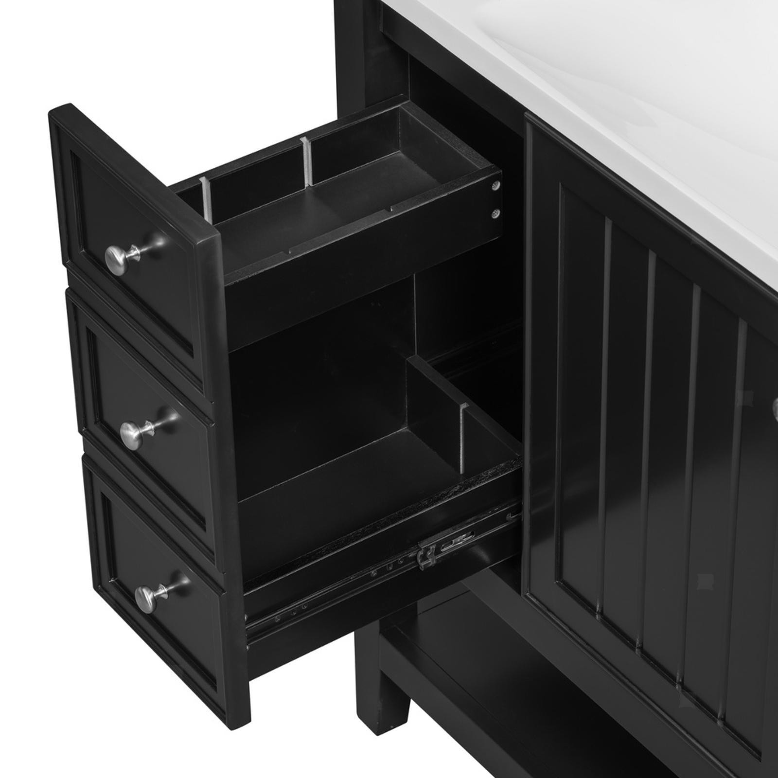 36″ Bathroom Vanity with Sink, Cabinet and Three Drawers, Solid Wood and