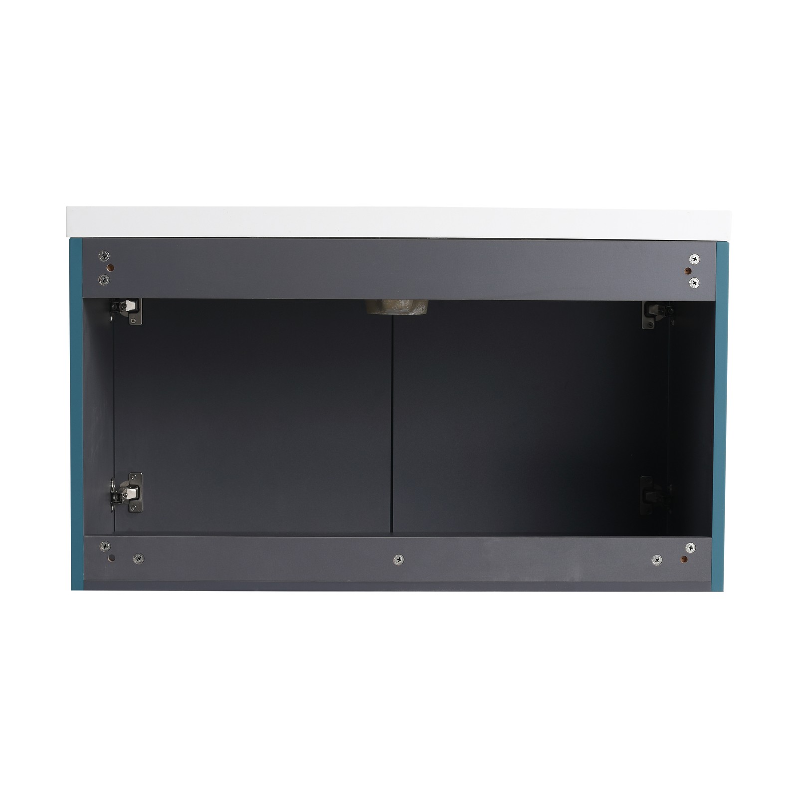 36 Inch Wall Mounted Bathroom Vanity with Resin Sink & Soft-Close Doors