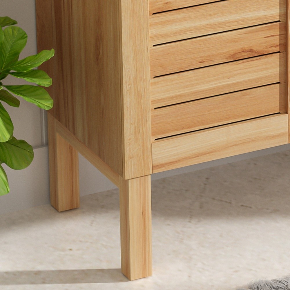 Bathroom Vanity with Ceramic Sink Features 2 Doors and Ample Storage Space