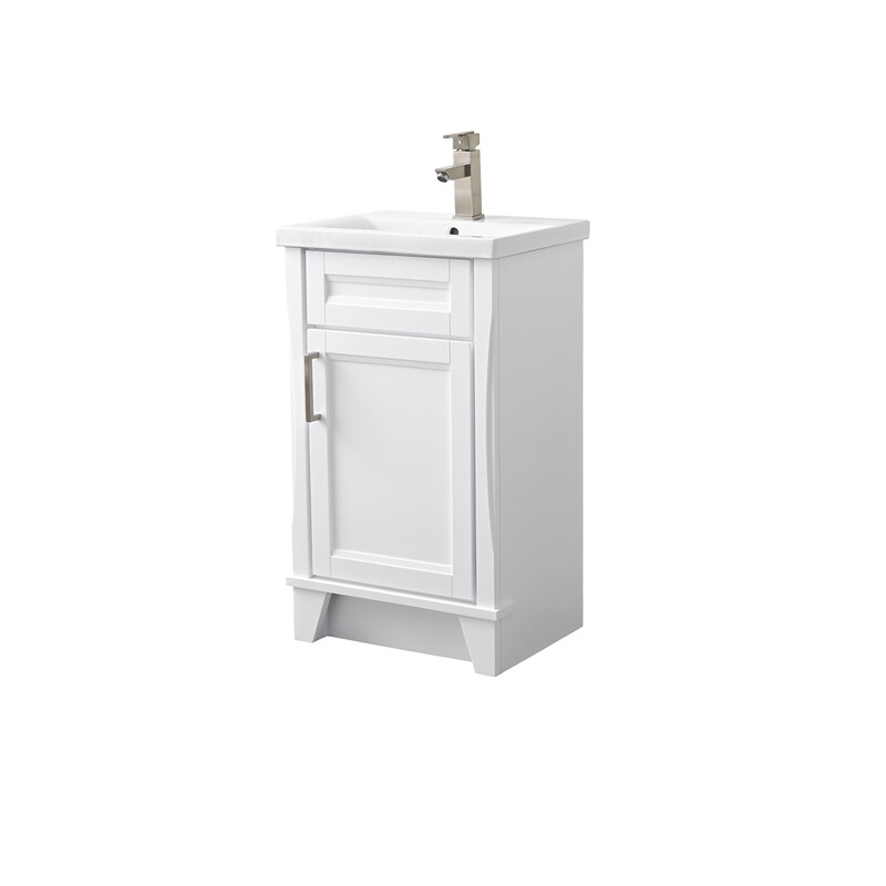 20 in. Single Sink Vanity in White Finish with White Ceramic Sink Top