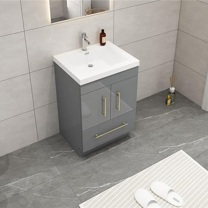Bathroom Vanity Cabinet 24/30 inch Acrylic Sink, Storage Cabinet, Drawers