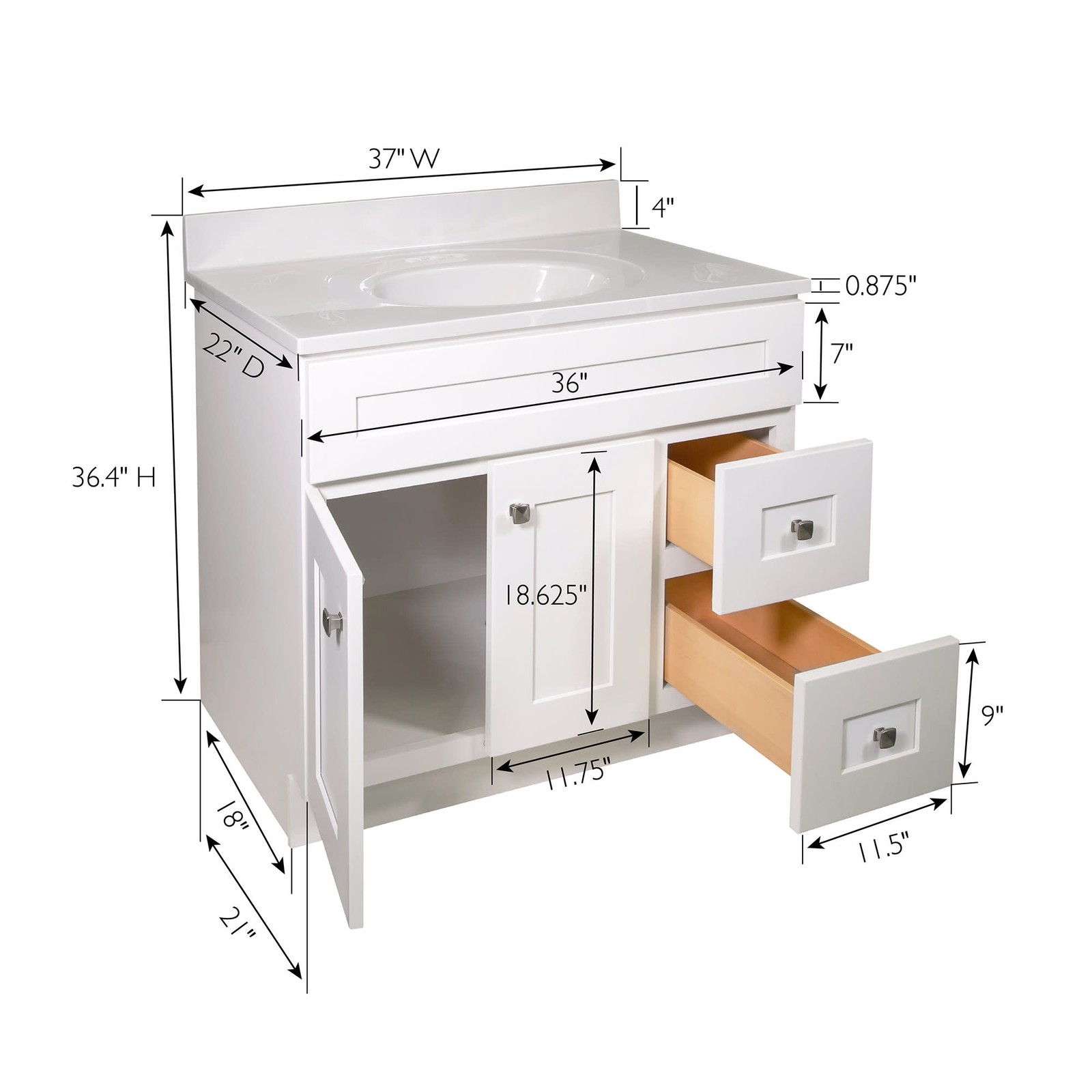 Design House 216101 Brookings 36″ – White