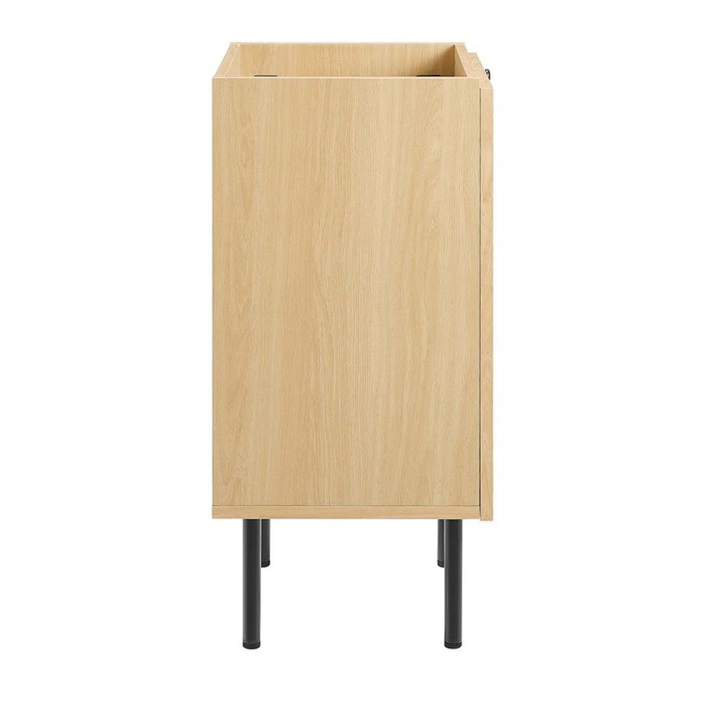 Modway Chaucer 18″ Wood & Rattan Bathroom Vanity Cabinet in Oak