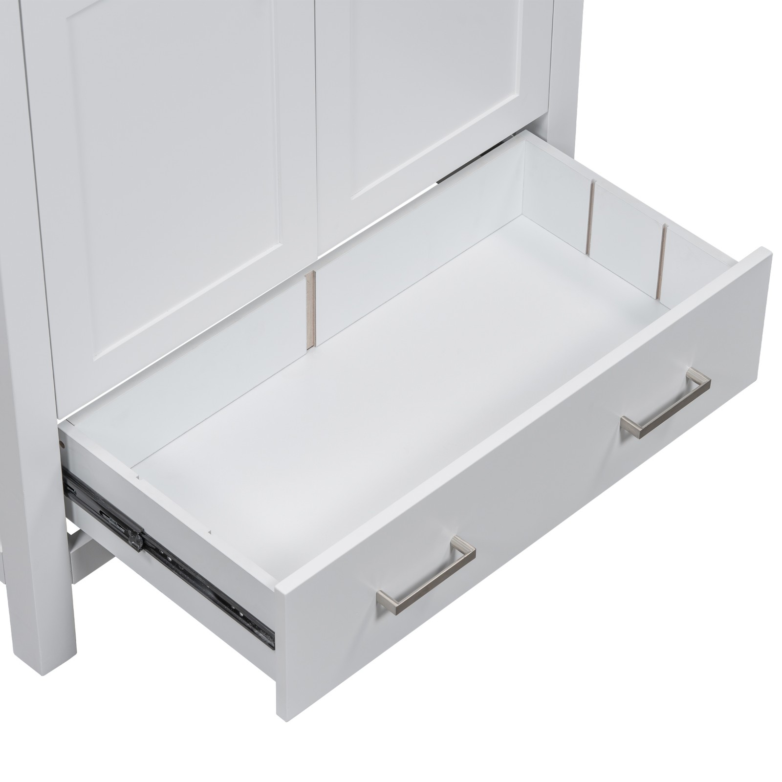 30″ White Bathroom Vanity with Single Sink & Soft Close Doors