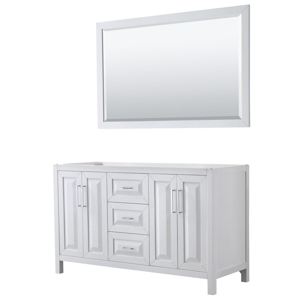 Wyndham Collection WCV252560DCXSXXM58 Daria 59″ Double – White / Polished Chrome