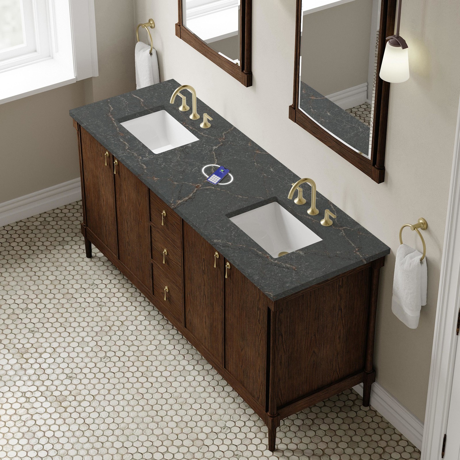 James Martin Vanities D680-V72-FPBL Kinnsden 72″ – Sable Oak