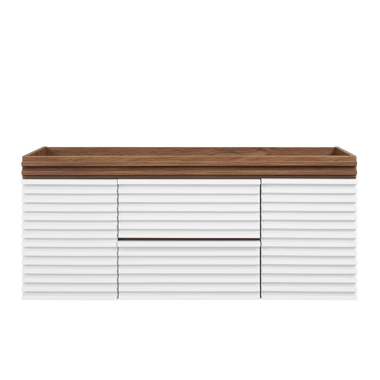 Modway Render 48″ MDF and Particleboard Bathroom Vanity Cabinet – White/Walnut
