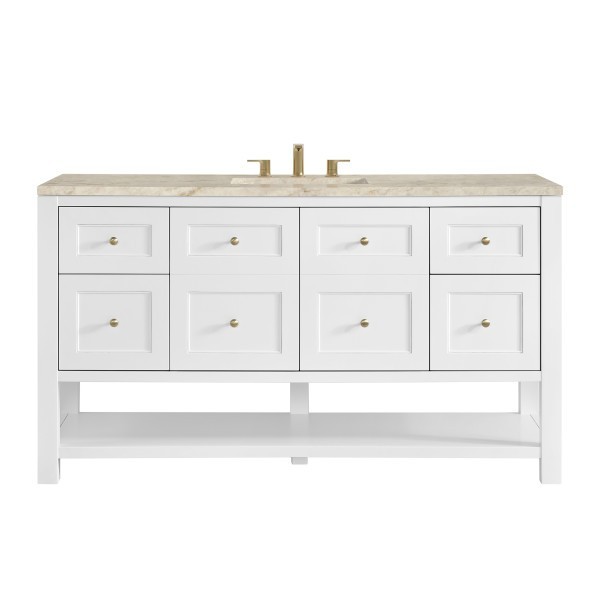 60″ James Martin Breckenridge 330-V60S-BW-3TJR Vanity Cabinet Tajnar Eclos Top