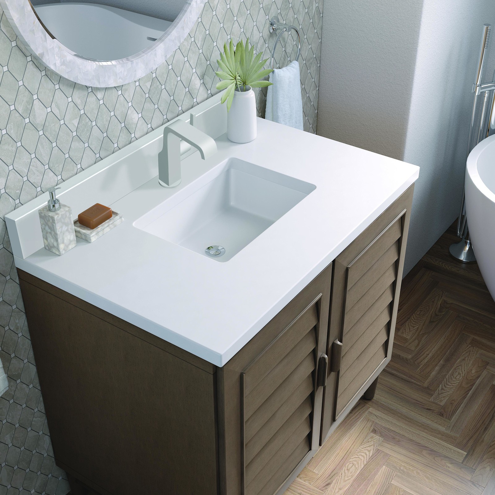 James Martin Vanities 620-V36-1WZ Portland 36″ Single Basin Wood – Wood