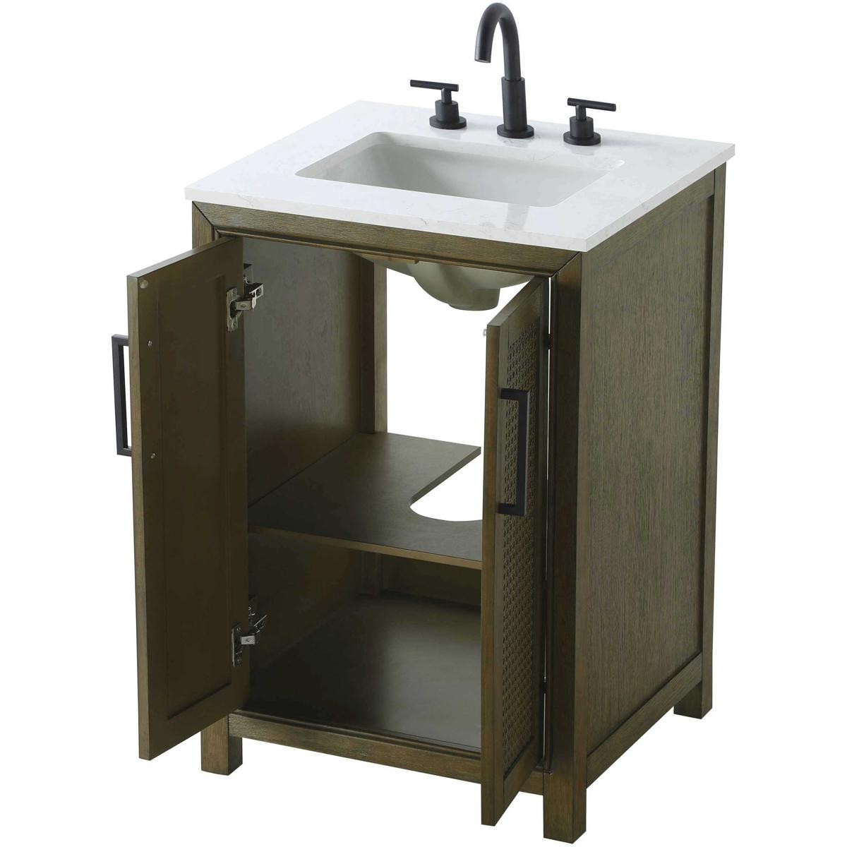 Elegant Lighting VF29524HO Alina 24 X 35 inch Hazel Oak Bathroom Vanity Cabinet