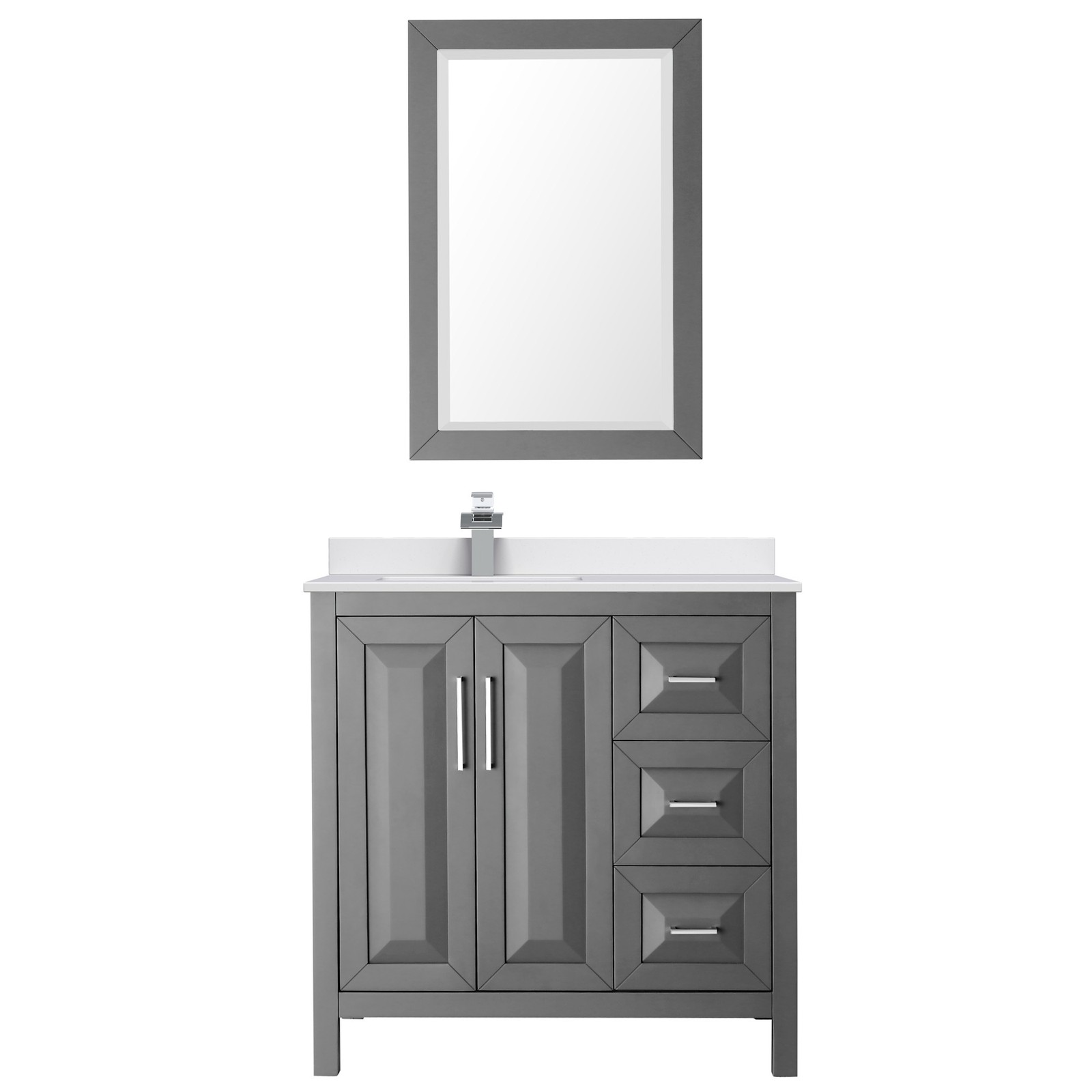 Wyndham Collection WCV252536S-Left-VCA-M24 Daria 36″ – Dark Espresso / White