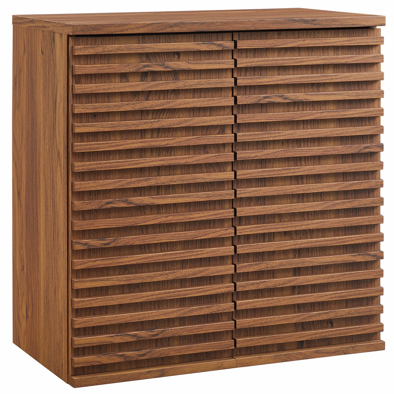 Render Wall Mounted Bathroom Cabinet in Walnut