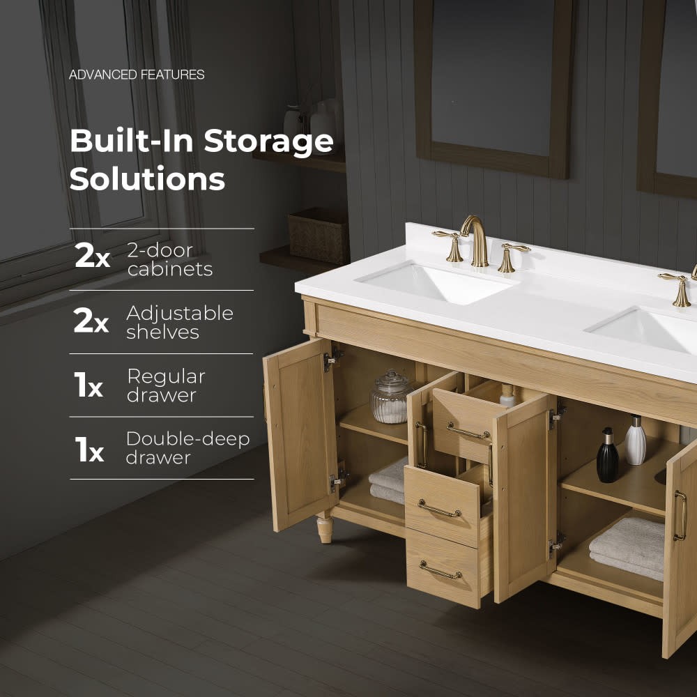 Ove Decors 15VVA-HIG260 Salisbury 60″ – Natural Birch