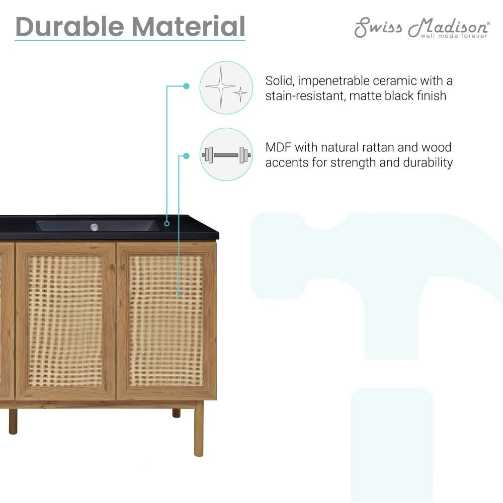 Swiss Madison SM-BV666DMB Classe 60″ – Golden Oak / Matte Black