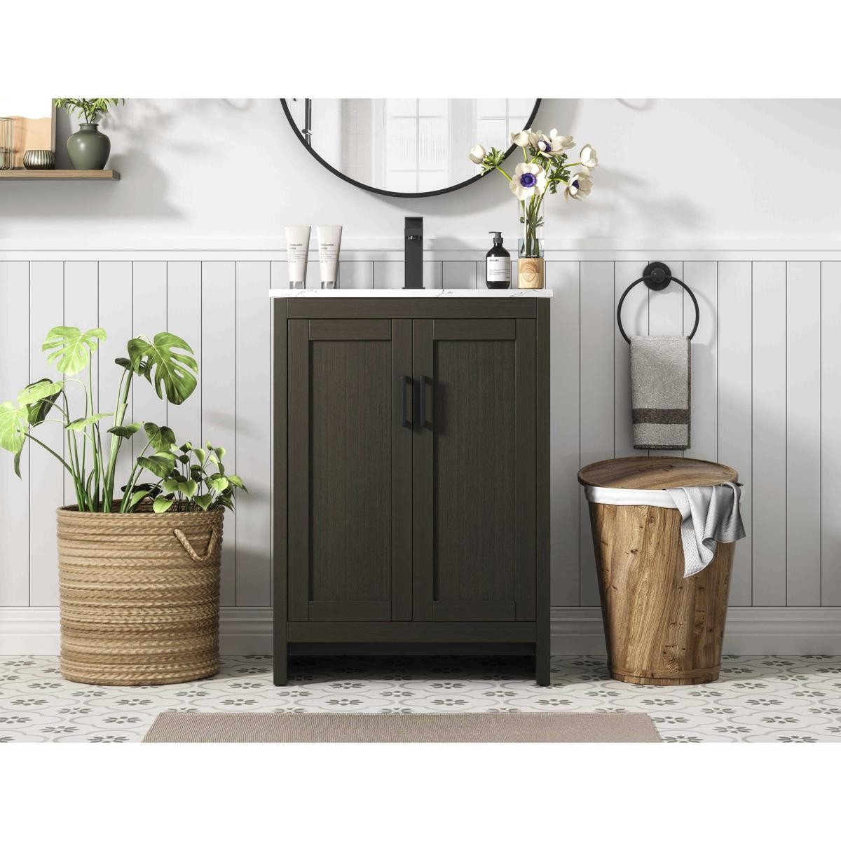 Elegant Lighting VF25124MMB Finnley Vanity Mocha Brown