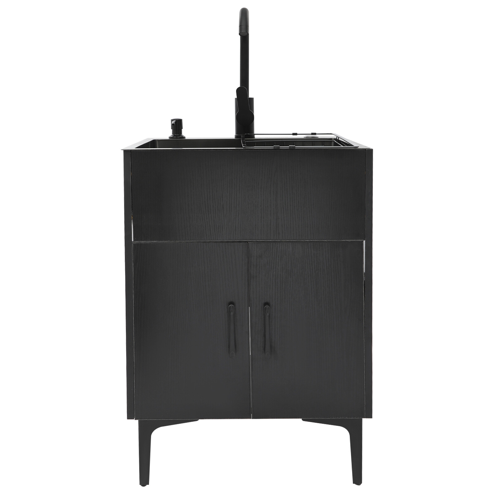 Bathroom Vanity Cabinet Storage with Sink Combo with Drawers and Shelves Black