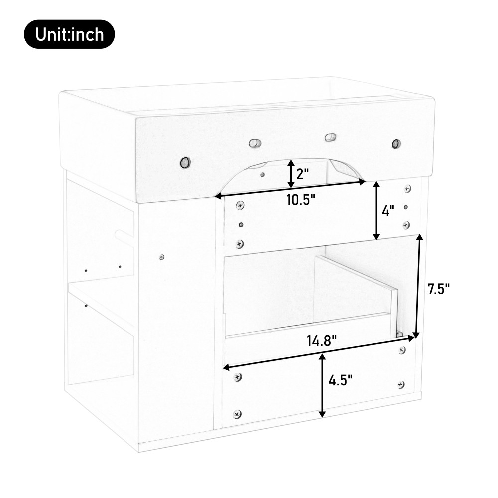 Wall-Mounted Bathroom Vanity with Sink Adjustable Shelves Soft-Close Mechanism