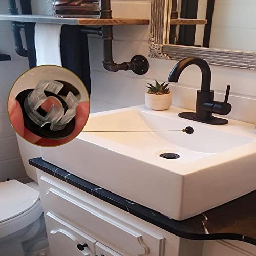 2 Pack Sink Overflow Ring Matte Black Bathroom Vanity Sink Overflow Cover