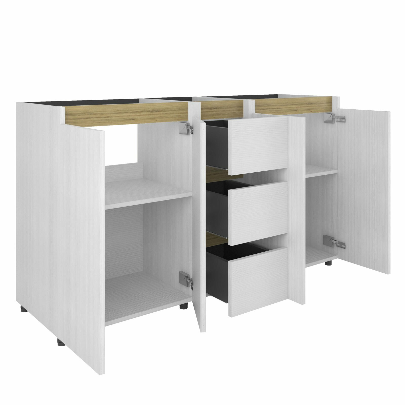 Tennesse 60″ Vanity Base Cabinet | Roucke White Wood | 60 X 33,5 X 21,5 In