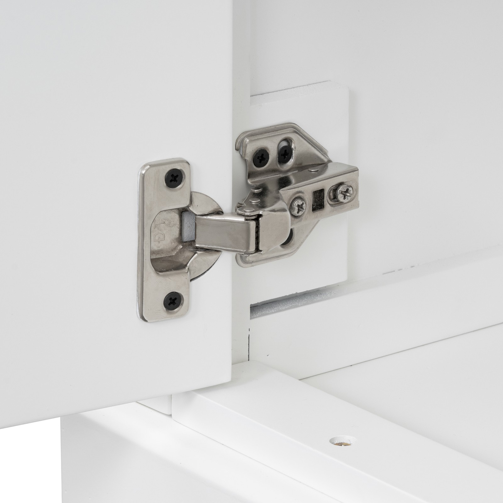 36″ White Transitional Bathroom Vanity with Ceramic Sink