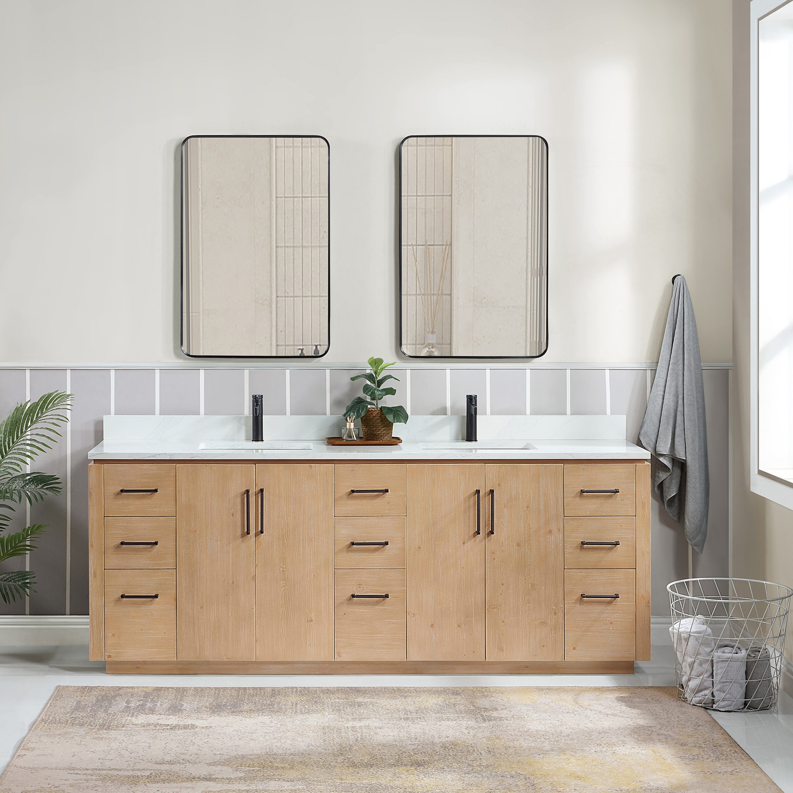 Miseno MV-NM-705784 San 84″ – Fir Wood Brown / White Grain