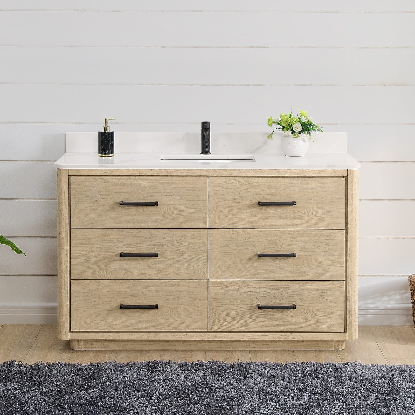Miseno MV-NM-706555 Porto 54″ – Aged Natural Oak / Fish Maw White