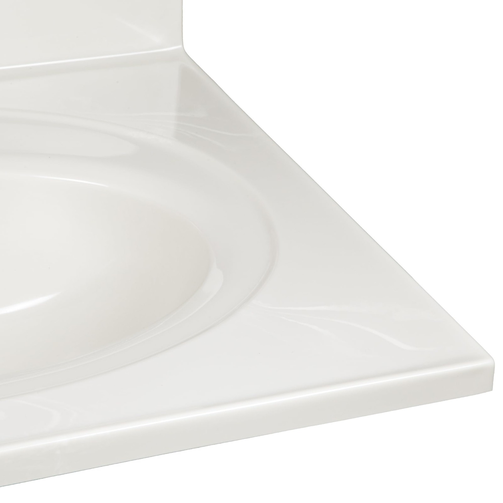 Bowery Hill Marble Single Bowl Vanity Top Solid Ivory Swirl 25 in.