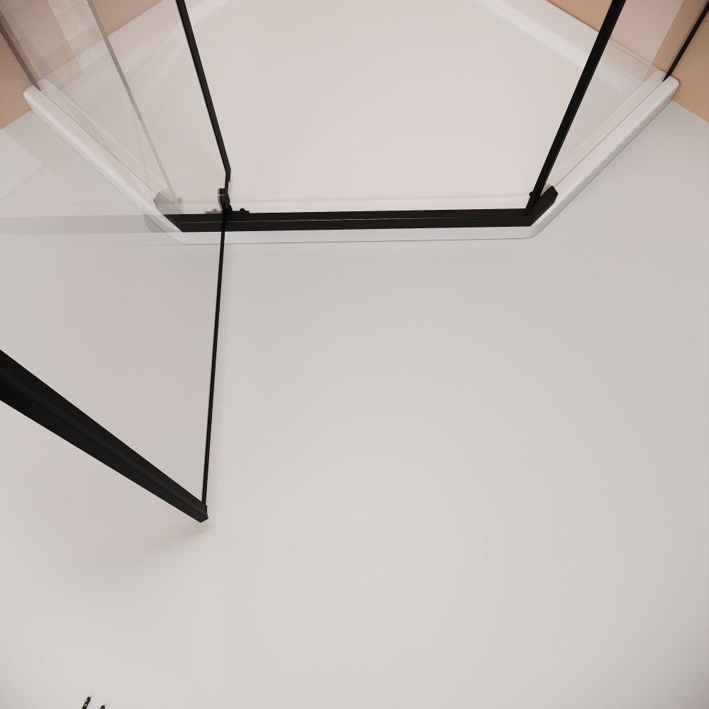 36x36x72″ Neo-Angle Frameless Corner Shower Door, 1/4″ Tempered Glass
