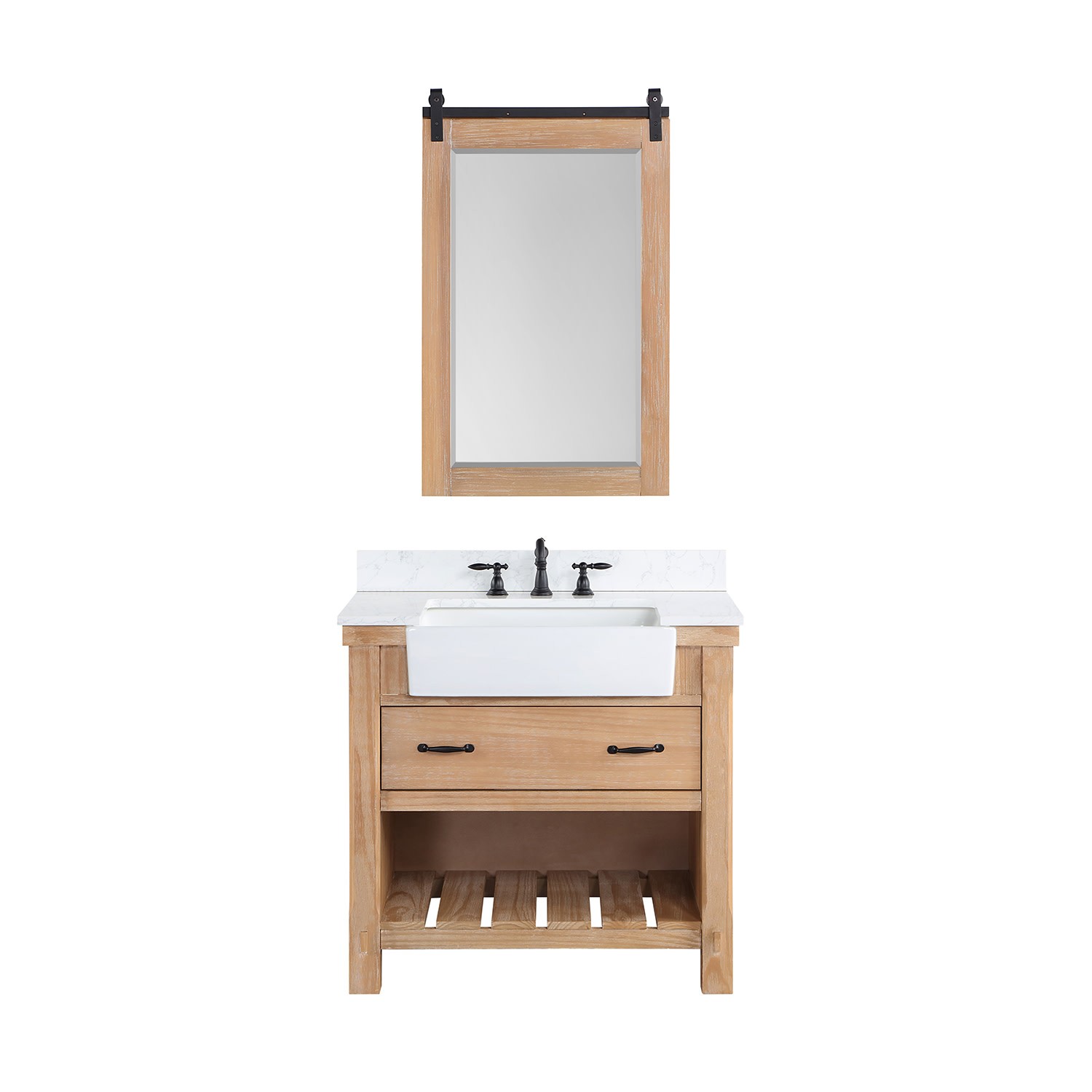 Miseno MV-701636 Villareal 36″ – Weathered Pine / White