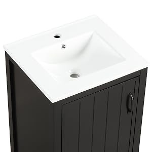 20 Inch Bathroom Vanities with Storage Cabinet Door Organizer, Undermount