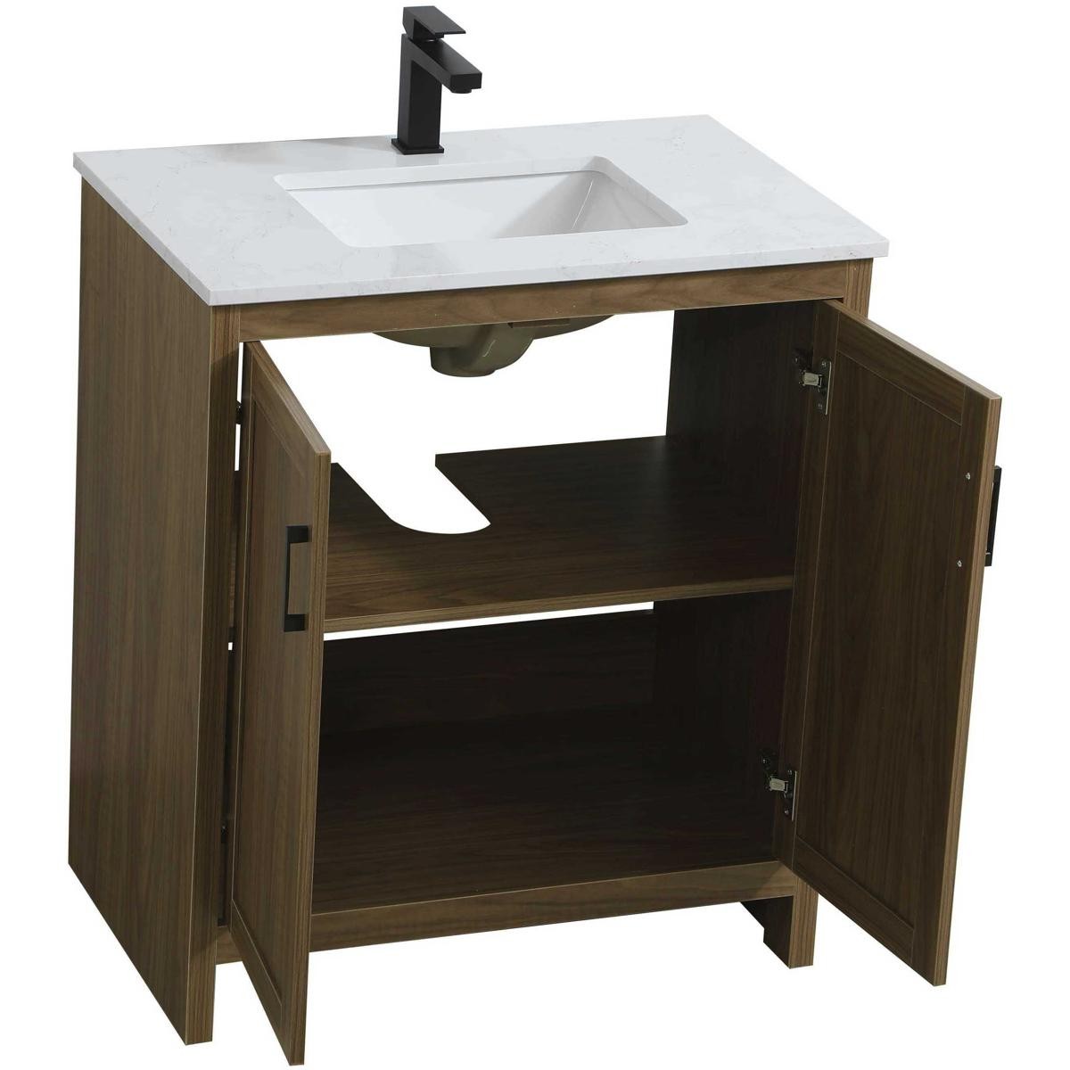 Elegant Lighting VF25130WB Finnley Vanity Walnut Brown
