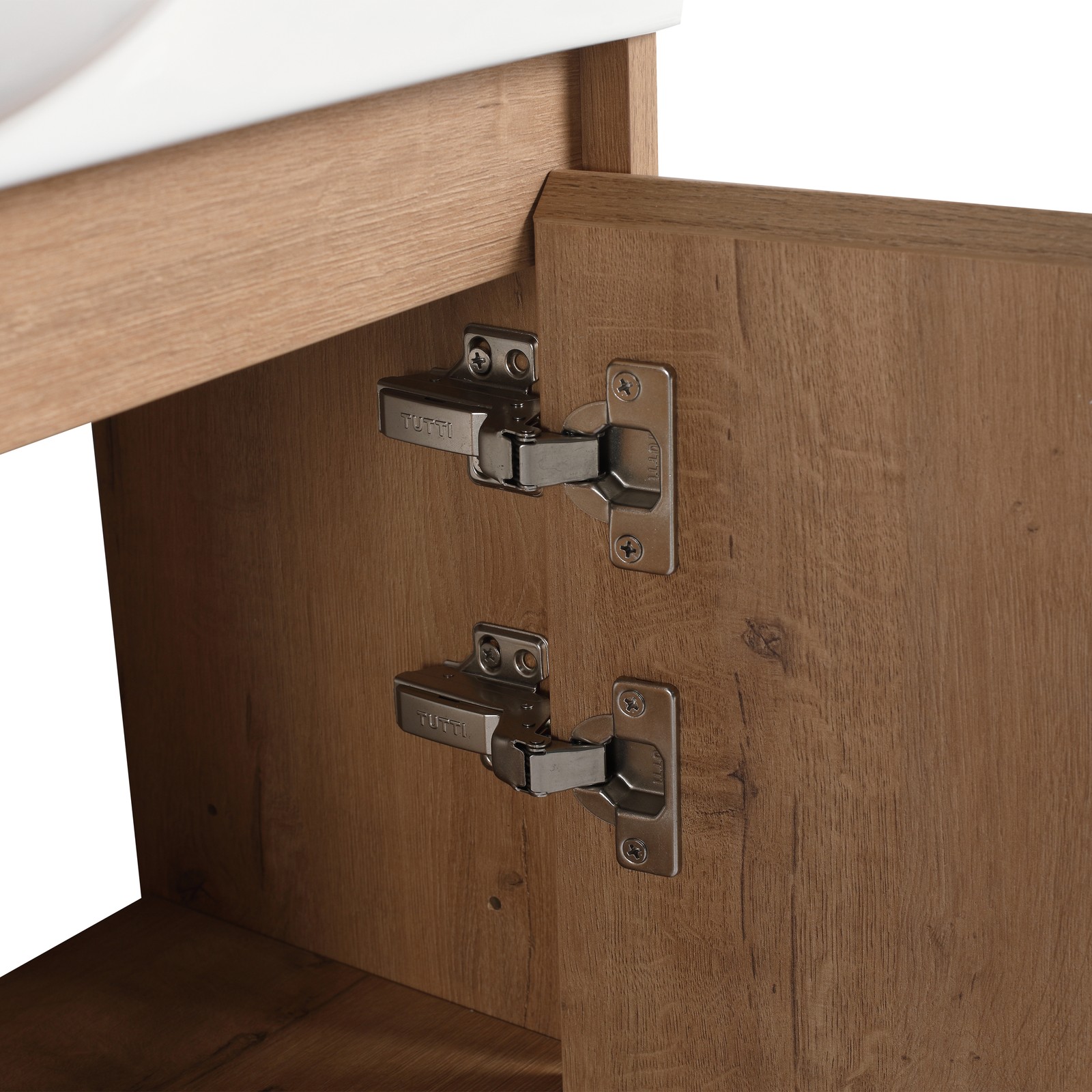 30inch Plywood Freestanding Bathroom Vanity Cabinet With Ceramic Sink Basin Oak