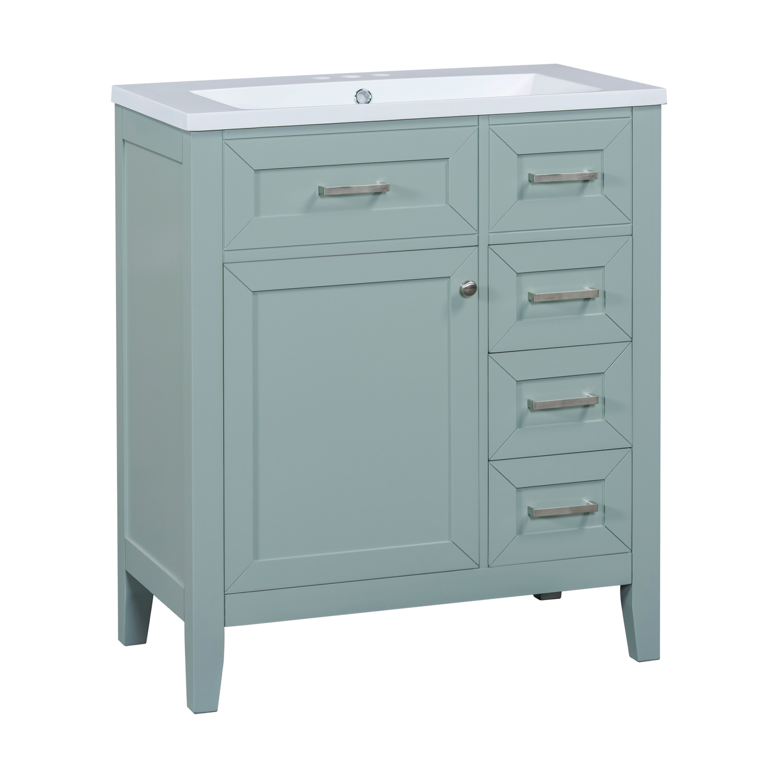 30″ Bathroom Vanity with Sink, Freestanding Vanity Storage Cabinet, 3 Drawers