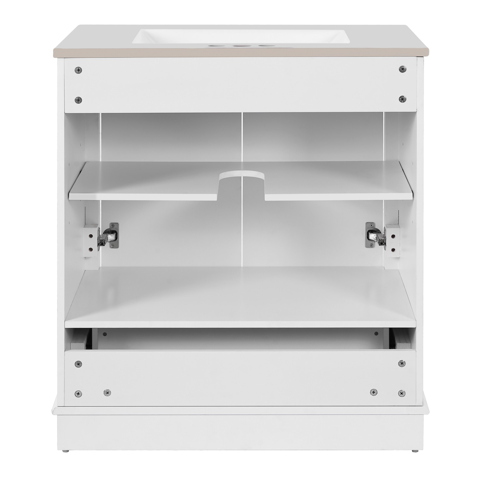 30″ Bathroom Vanity with Ceramic Sink & 2 Soft Closing Doors
