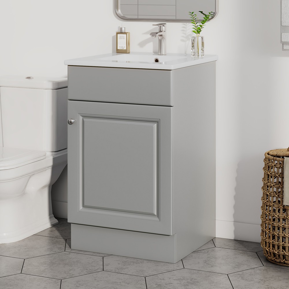 20″ Bathroom Vanity w/Sink, Freestanding Vanity Storage Cabinet,Adjustable Shelf