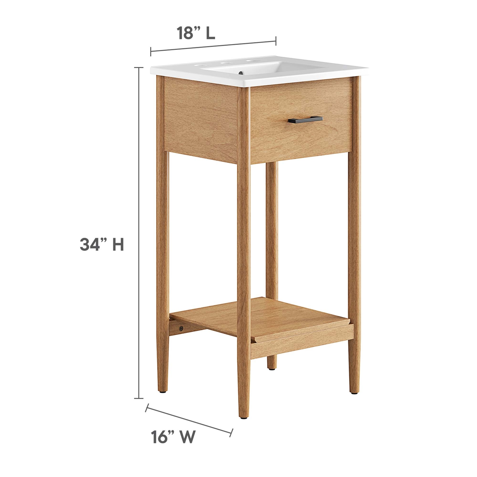 Zaire 18″ Bathroom Vanity in Natural White