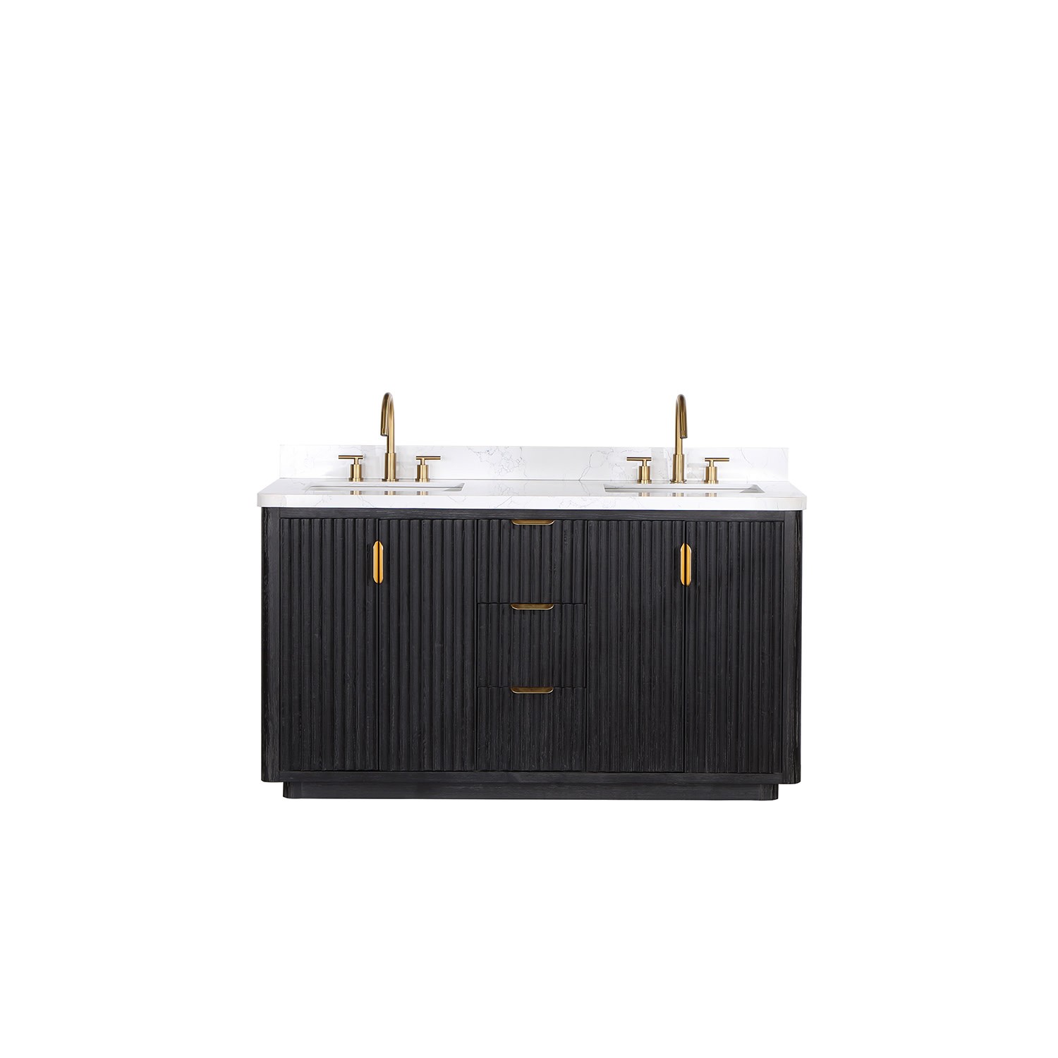 Miseno MV-NM-704160M Cadiz 60″ – Fir Wood Black / Lightning White
