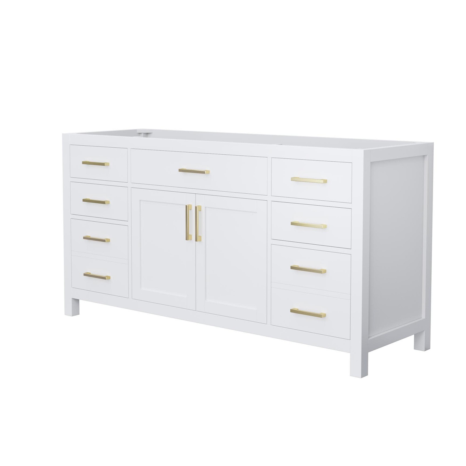 Wyndham Collection WCG242466S-CX-MXX Beckett 65″ Single – White / Brushed Gold