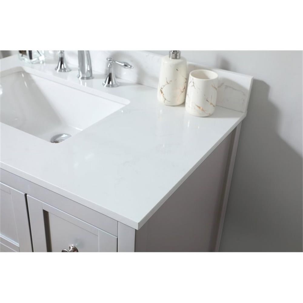 Elegant Decor Theo 32″ MDF Single Bathroom Vanity with Backsplash in Gray