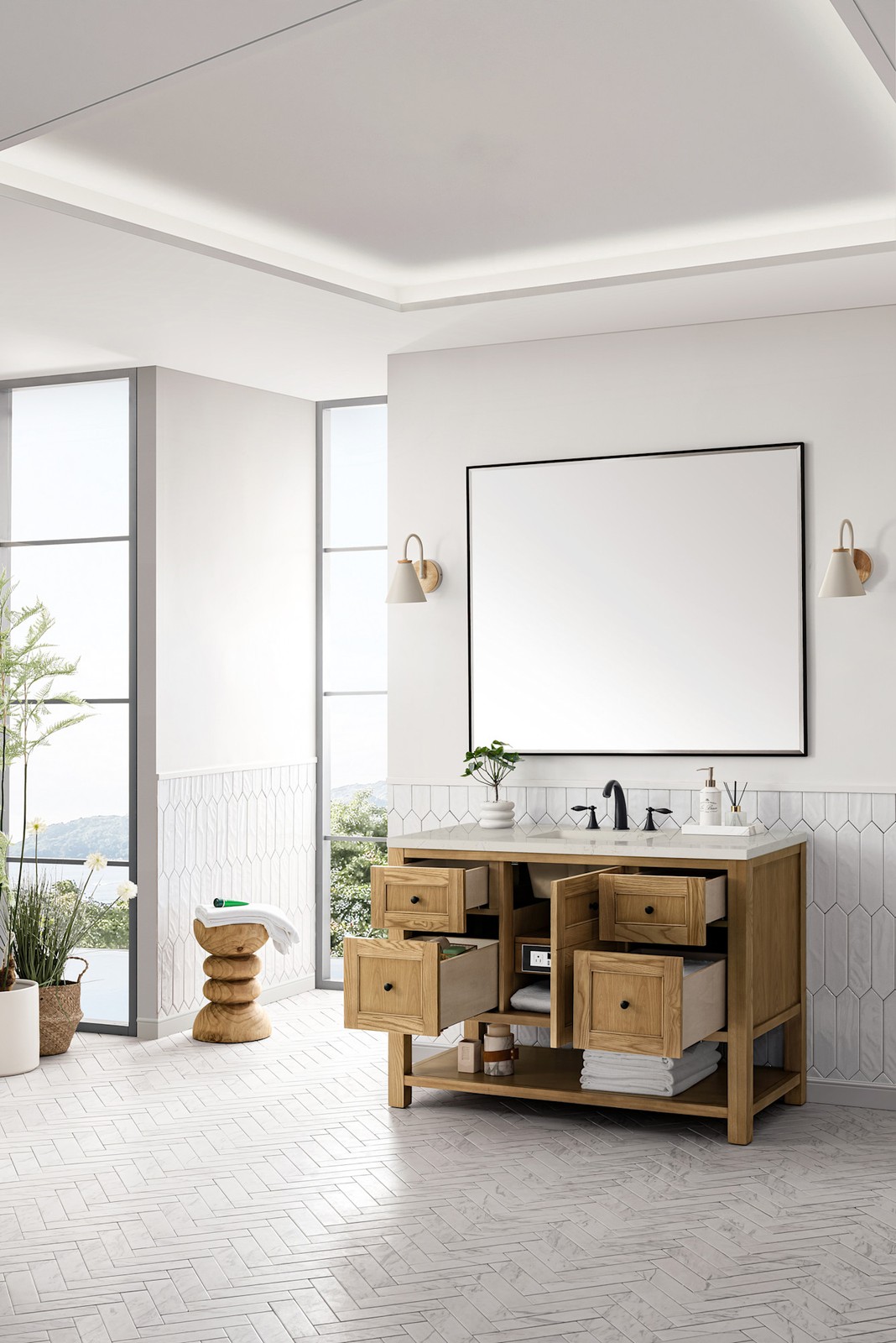 James Martin Vanities 330-V48-3SFR Breckenridge 48″ – Serenity Blue