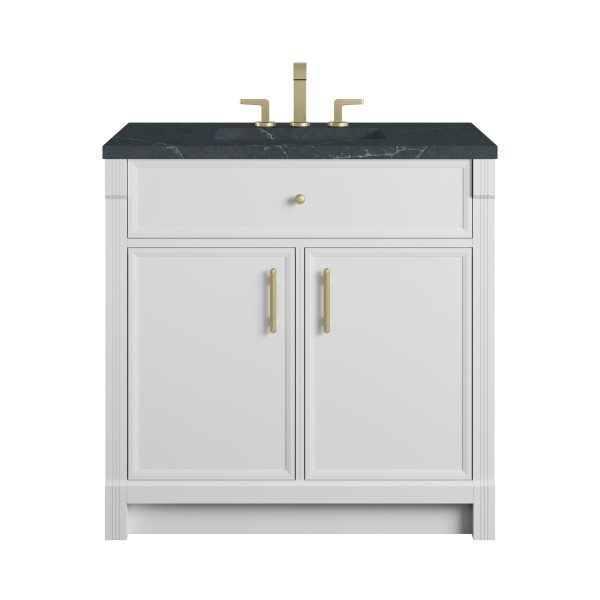 36″ James Martin Bellshire 660-V36-BW-3CSP Vanity Cabinet Charcoal Soapstone Top