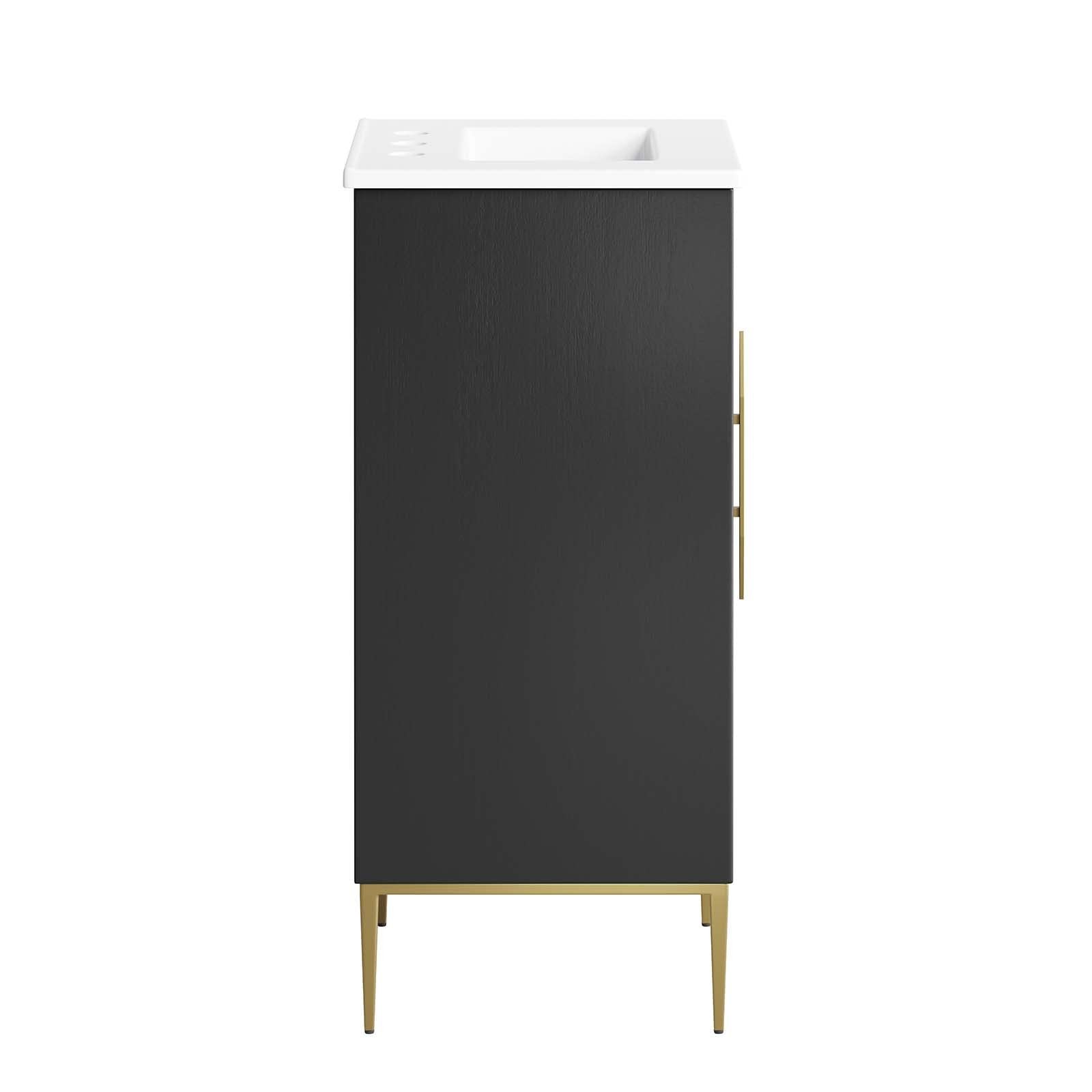 Modway Awaken 18″ Solid Wood and MDF Bathroom Vanity in White/Black