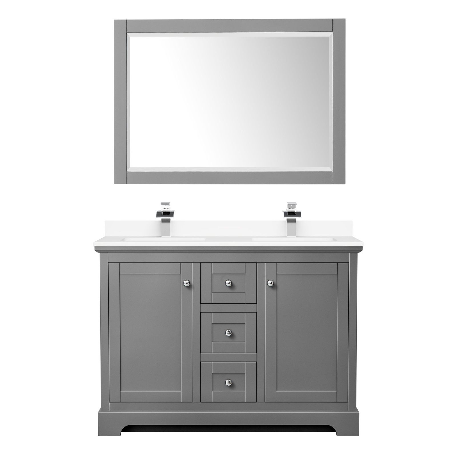 Wyndham Collection WCV232348D-VCA-M46 Avery 48″ – Dark Gray / White Cultured