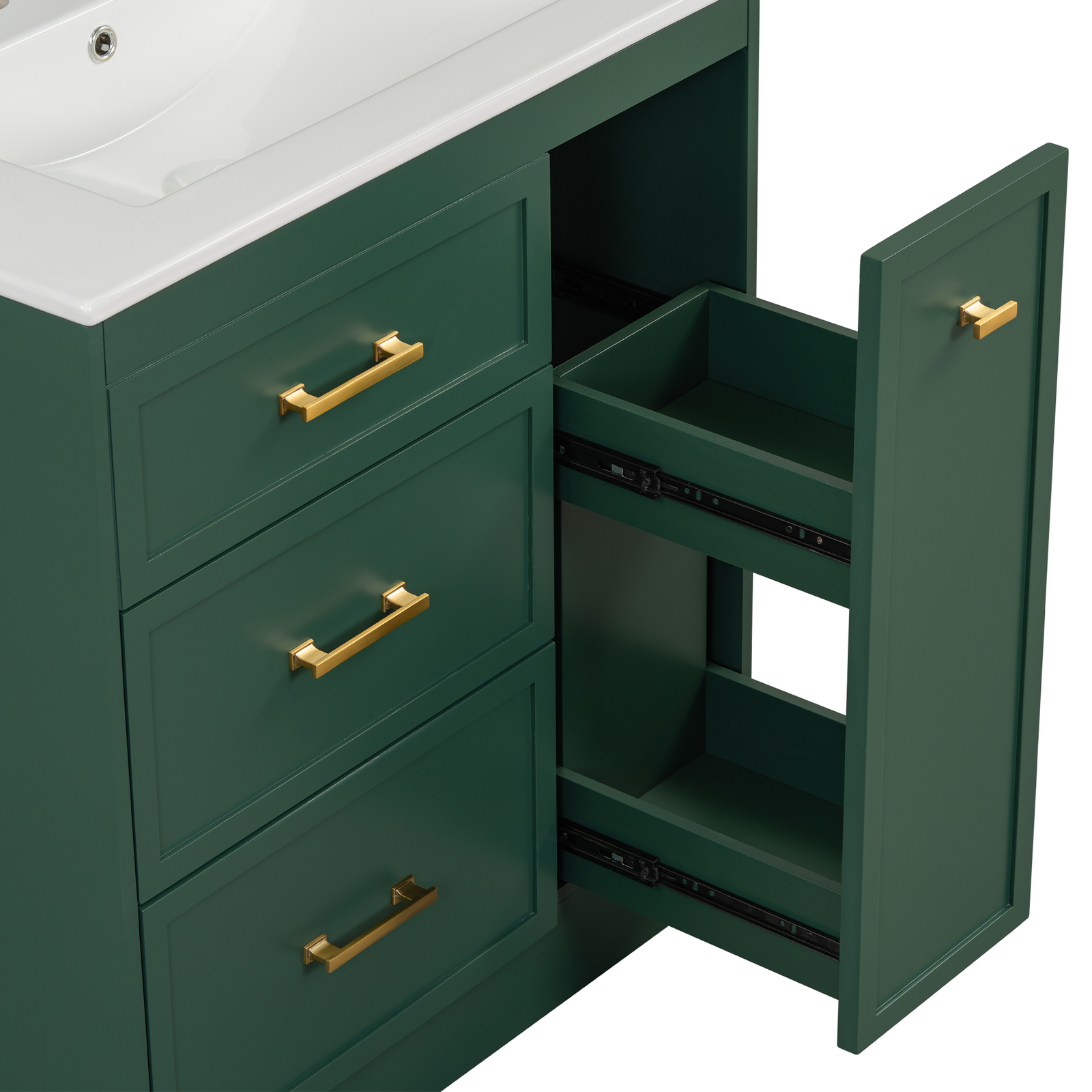 30″ Bathroom Vanity Set Floor Standing Bathroom Storage Cabinet w/Three Drawers