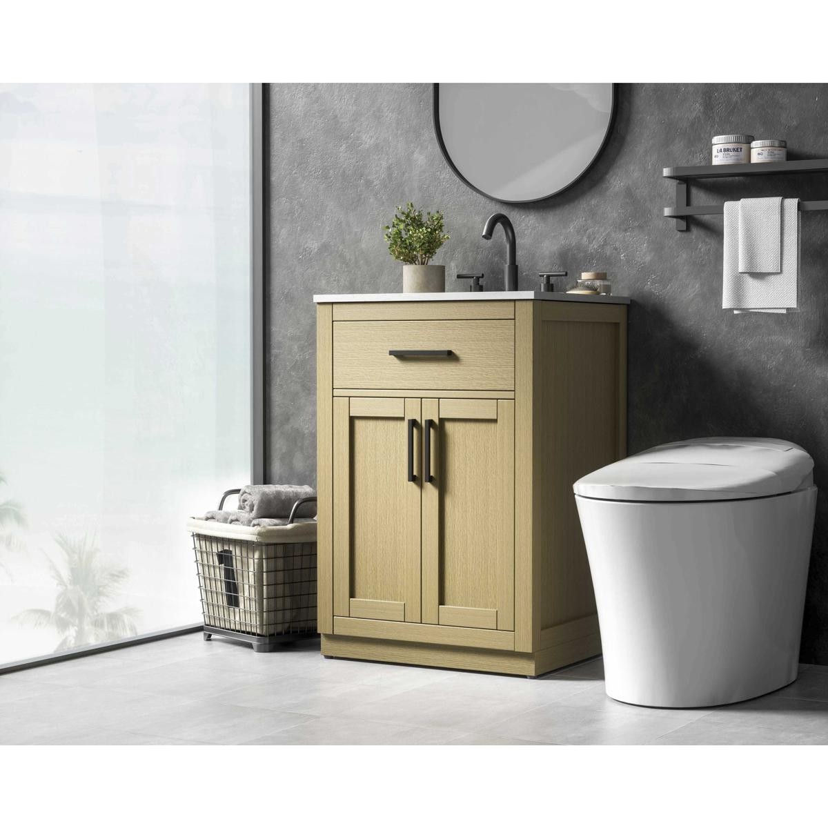 Elegant Lighting VF29724MHB Alden Vanity Honey Brown