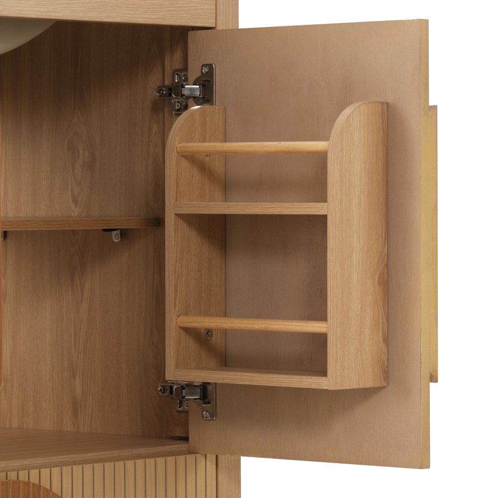 30 Inch Fluted Bathroom Vanity with Sink – Freestanding Modern Wood Cabinet